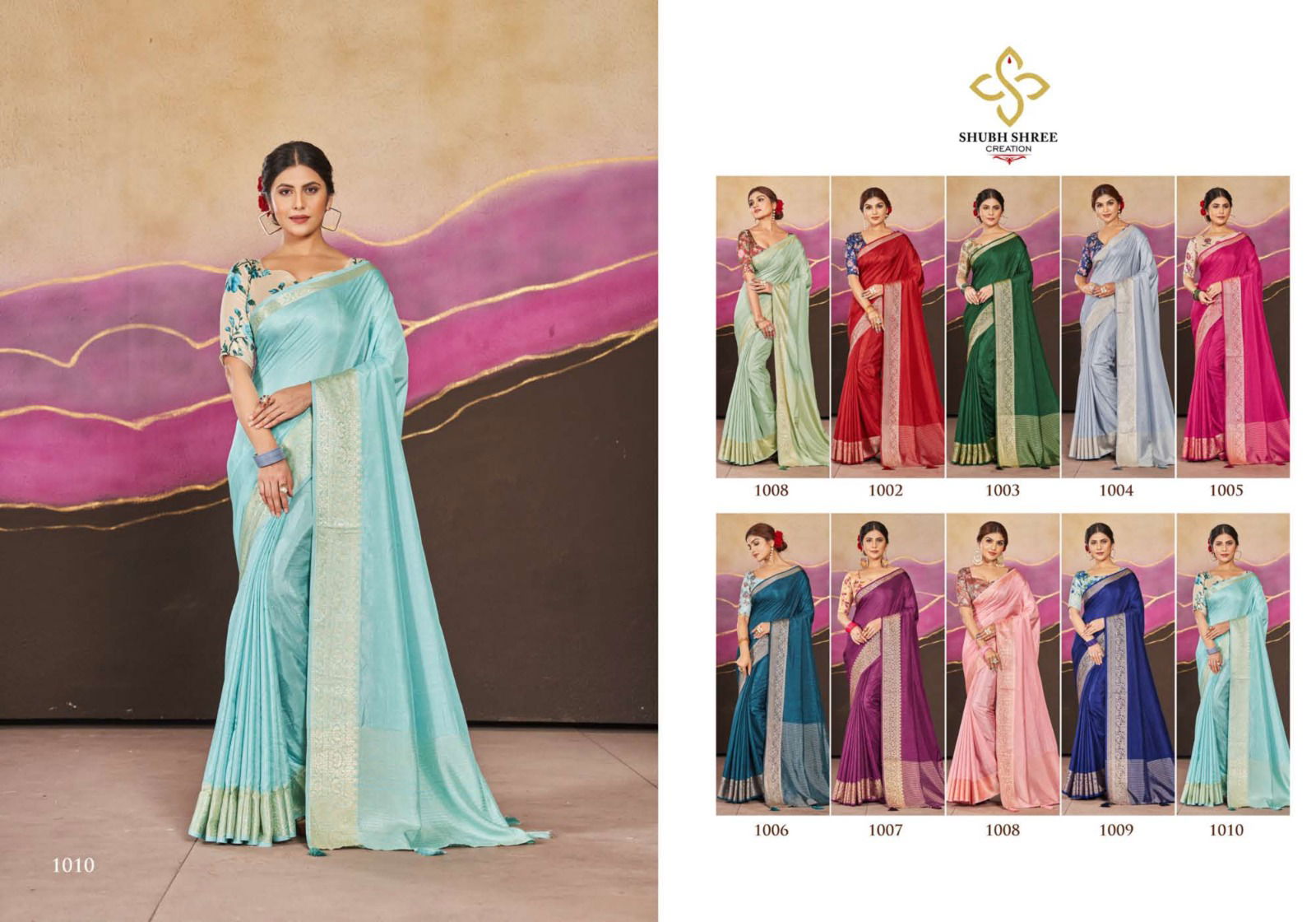 Aina By Shubh Shree Dola Viscose Heavy Border Party Waer Sarees Wholesale Shop In Surat
